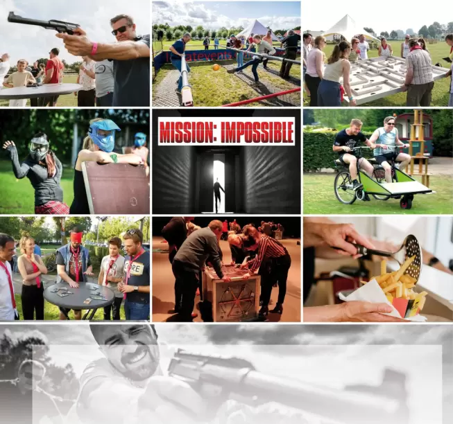 Mission Impossible teambuilding Kempen Locatevents fotocollage 